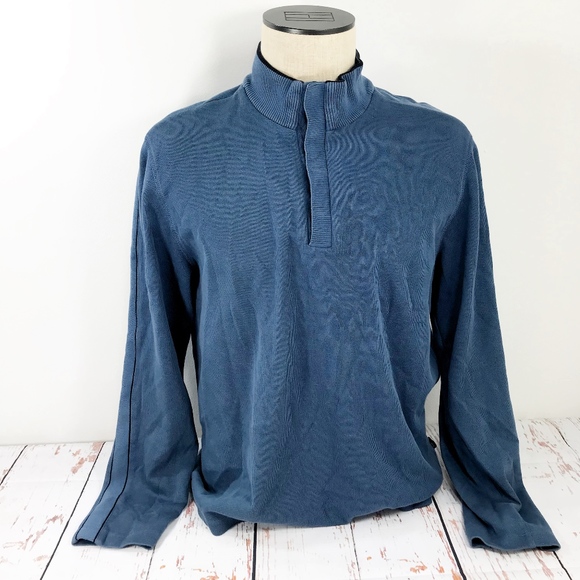 Hugo Boss Blue Sweater Core Piceno Snap Button